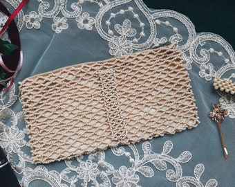 Antique Czechoslovakia Beaded Clutch Vintage Ivory / Cream Purse Art Deco 1920's