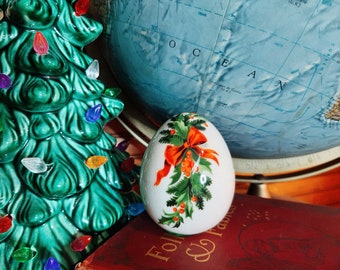 Vintage Christmas Egg Porcelain Avon Marble