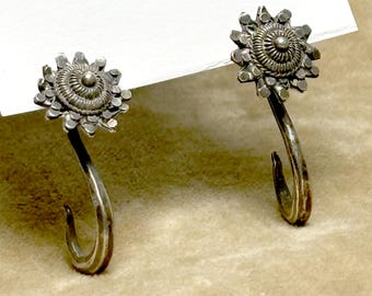 Antike Hmong Silber Stecker Ohrringe