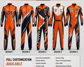 Custom Racing Suit, Personalized Motorsport Outfit, Team Karting Apparel, Adult Kids Sizes