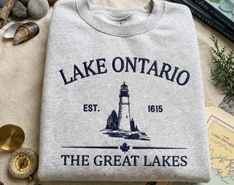 オンタリオ湖設立1615年刺繍入りシャツ、五大湖Tシャツ、カナダの静かな活動家Tシャツ、さりげない反トランプシャツ