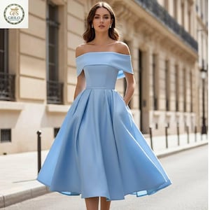 princess polly baby blue dress Amiri Off Shoulder Maxi Dress in Cobalt Blue Sequin – St Frock main image 0