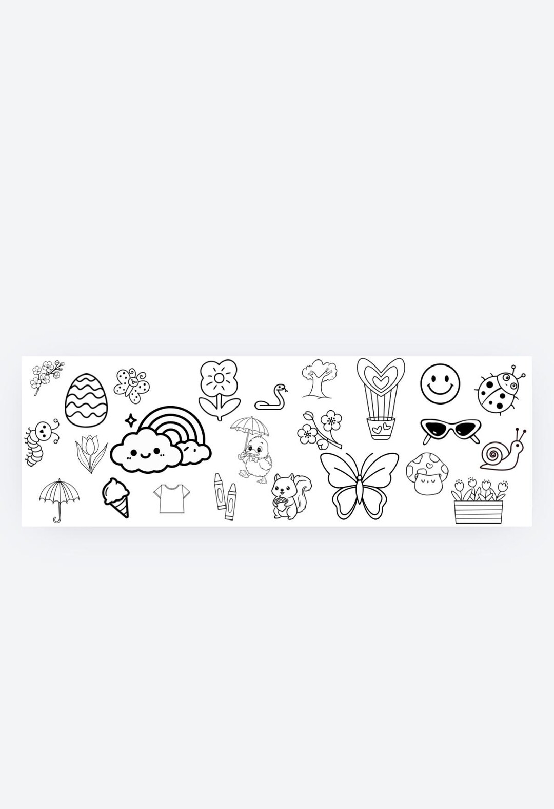 Spring Banner Coloring Spring Coloring Banner - Etsy