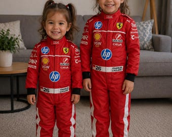 Traje de carreras de Fórmula 1 personalizado: Traje de karting personalizado con guantes y pasamontañas.