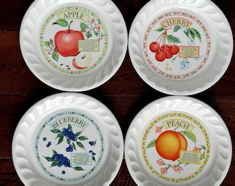HiMark Golden Pie Collection Mini Pie Plates Set of 4 – Fruit Designs Vintage 8”