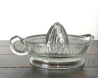 Vintage Anchor Hocking Clear Glass Citrus Juicer Reamer – Depression Glass Kitchen Tool
