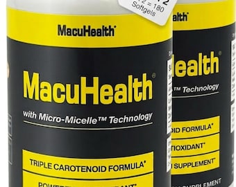 2-PACK Macuhealth Trippelkarotenoid Formula - Ögonvitaminer för vuxna - 90 mjukgelkapslar, 3 månaders förbrukning