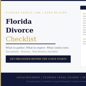Florida Divorce Checklist and Guide | Step-by-Step Document Gathering (Instant Download)