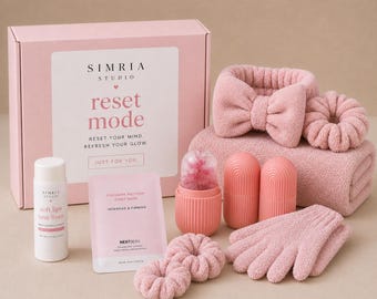 リセットモード セルフケアキット | ヘッドバンド、手袋、アイスローラー、リップバームが入ったスパセット
