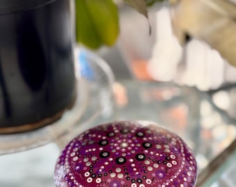 Hand Painted Mandala Dot Stone