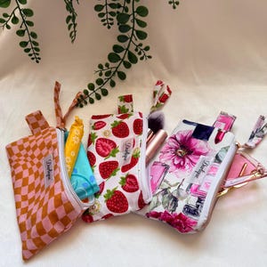 Best Zipper Pouch,Handmade Keychain Glasses Cosmetic Bag, Cotton Polyester Blend