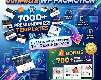 7,000+ WordPress Templates + BONUS Web Design Bundle (Digital Download)