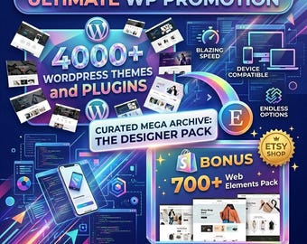 4,000+ WordPress Templates + BONUS Web Design Bundle (Digital Download)