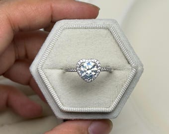 Moissanietring | Natuurlijke edelsteen | Verstelbare verzilverde ring