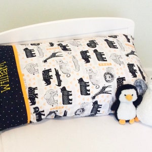 Jungle Animal Pillowcase, Animal Personalized Bedding, Toddler/Travel Pillow Case, Zoo Animal Custom Pillowcase, Boy Birthday Gift