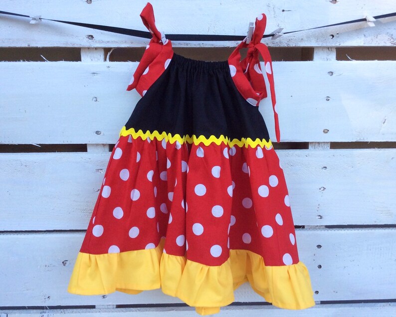 Red Minnie Mouse Pillowcase Dress Red Dot Minnie Mouse Etsy