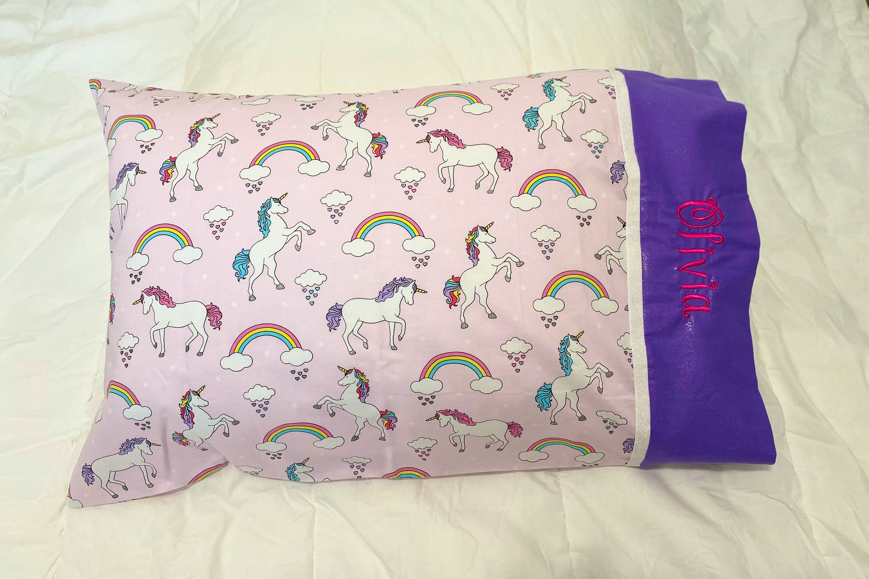  36 Pcs Unicorn Pillowcase for Kids Set Sleepover Party Game  Coloring Pillow Case Unicorn Sleepover Party Supplies for Girls 4 Unicorn  Pillow Case and 32 Pcs Colorful Marker Washable, 20 x