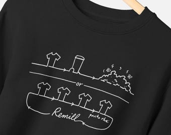 Maglione Remilled / 100% cotone organico riciclato, unisex, grafica Panta Rhei