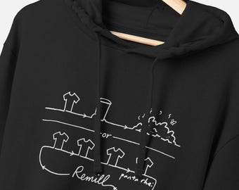 Sudadera con capucha Remilled / 100 % algodón orgánico reciclado, estampado Panta Rhei, diseño sostenible