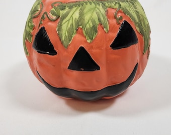 New Holland Floral Inc. Bol de cerámica con forma de calabaza para Halloween, ideal para dulces.