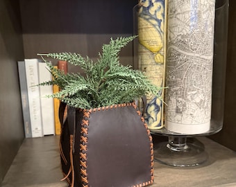 Brown Leather Basket