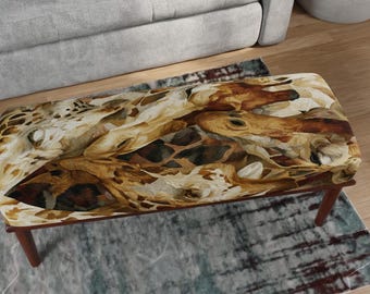 Funda de cojín para banco con diseño de animales de safari, funda para otomana con estampado de jirafa, decoración de vida silvestre.