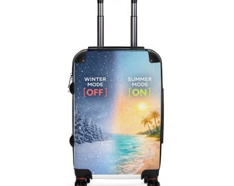 Summer Travel Suitcase, Vacation Luggage, Beach Travel Bag, Aesthetic Travel Case, Summer Mode ON Design, Unique Gift Traveler