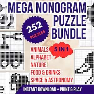 Pacote Mega de Quebra-Cabeças Nonogramas | 252 Quebra-Cabeças Lógicos (Download Digital)