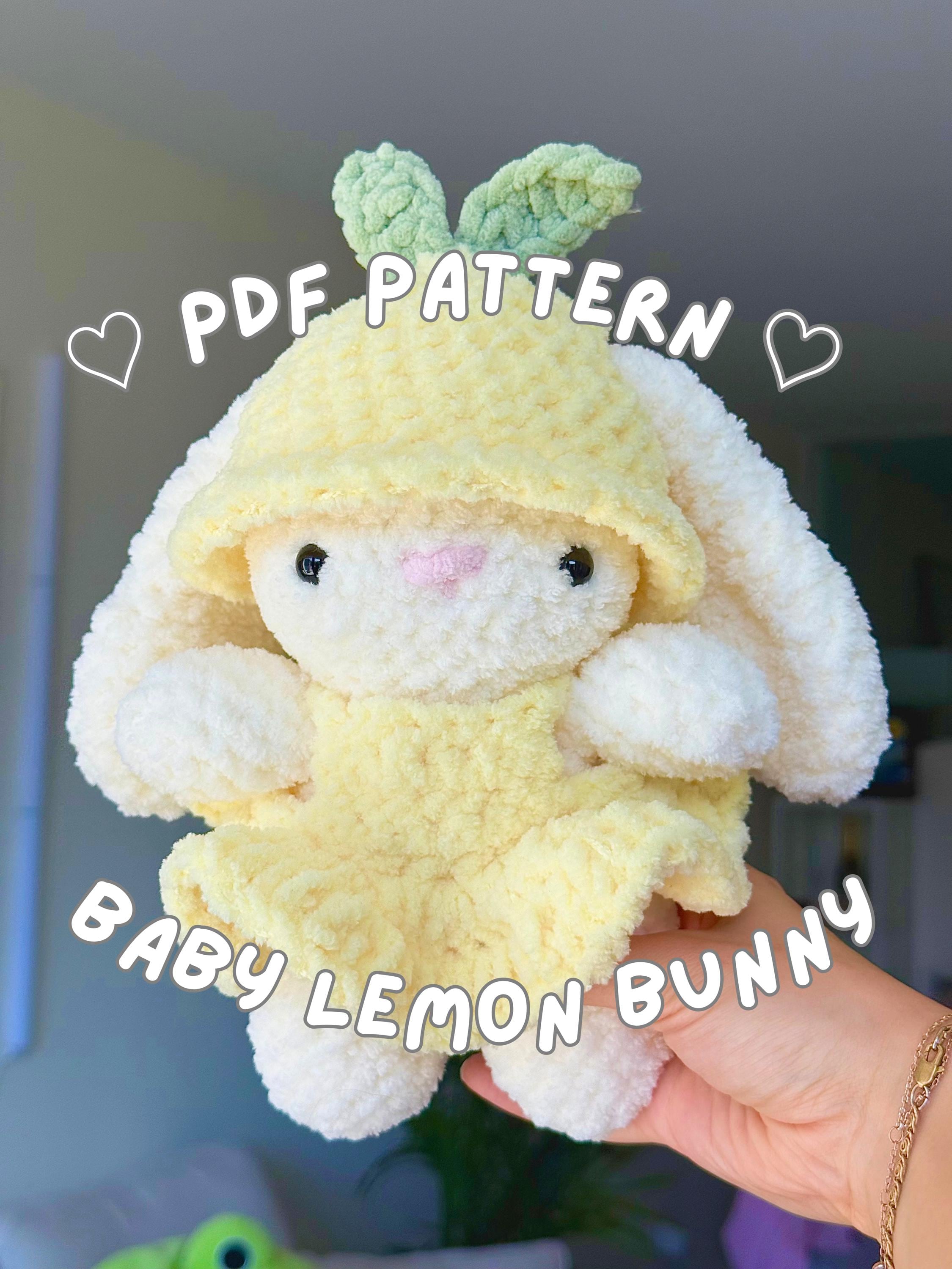 Crochet Baby Bunny Pattern, Lemon Outfit Amigurumi PDF (digital