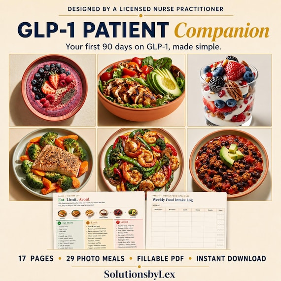 GLP-1 Food List, Meal Plan & Diet Guide by Nurse Practitioner, GLP-1 Grocery List, Diabetic Meal Plan, High Protein, Printable PDF