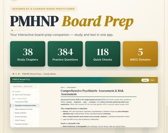 PMHNP Board Prep Studienführer & 384 Übungsfragen, entworfen von Nurse Prackitioner, ANCC Psych EP Exam Prep, Interaktive Studie + Test App