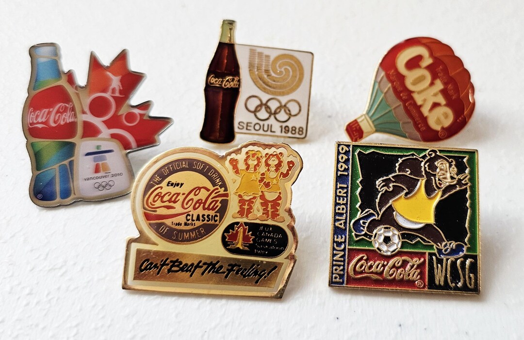 Lot of 5 Coca-cola Collectible Pins - Etsy