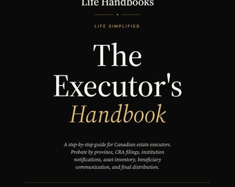 Manual del albacea / Serie canadiense / Sucesiones, Agencia Tributaria canadiense, Impuestos, Bienes, Patrimonio, Beneficiarios / PDF imprimible