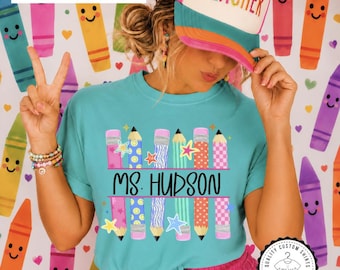 Personalized Teacher Shirt | Custom Teacher Name Shirt | Pencil Teacher Tee | Back to School Shirt | Custom Youth Back to School Shirt