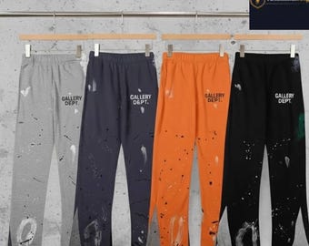 GALLERY DEPT Joggers Custom Paint Splat Flare Joggers Streetwear Art Sweats