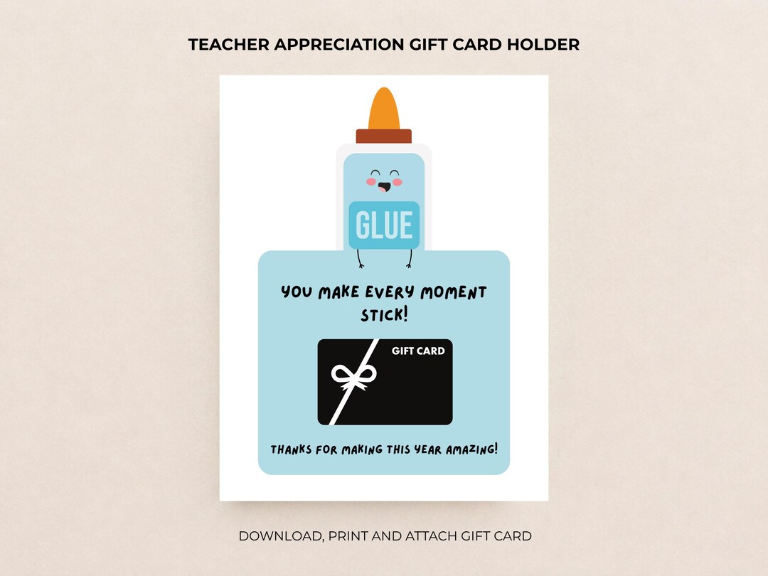 Teacher Gift Card Holder, Printable End of the Year Appreciation ...