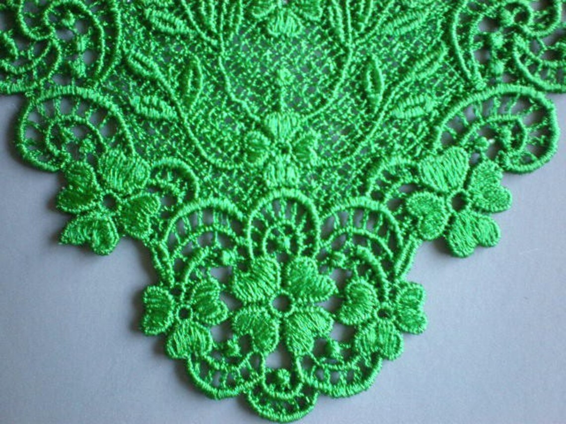 Embroidered Lace Neckline Lace Lace Collar Red or Green Etsy