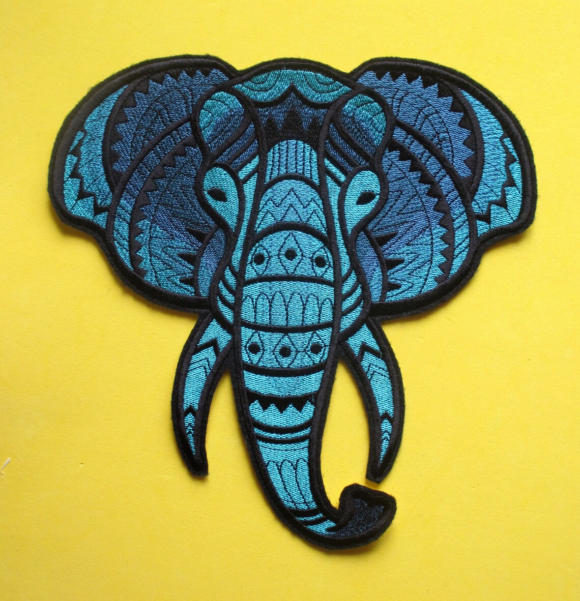 Extra Large Embroidered Elephant Applique Patch Exquisite Etsy UK