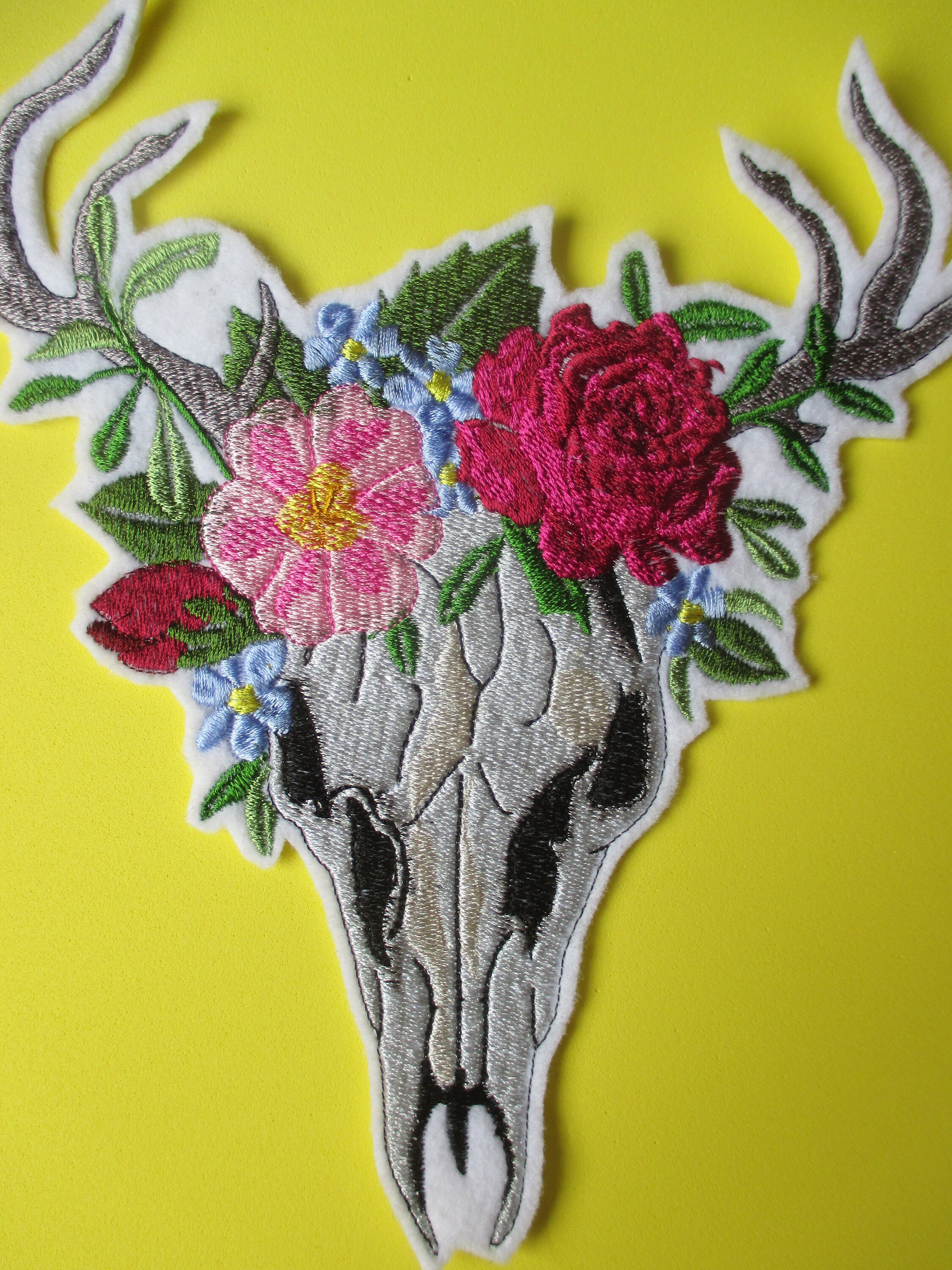 Embroidered Steer Skull Applique Patch Southwest Western - Etsy