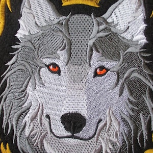 Extra Large Baroque Wolf Applique Patch, Wild Wolf, Wildlife Animal, Gray Wolf, Biker Patch, Jacket Patch, Sew On, Iron On, Home Decor, Bags
