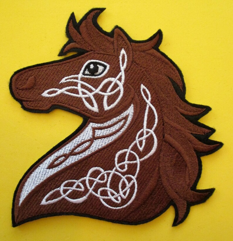 JUMBO Embroidered Celtic Horse Applique Patch Celtic Knot Etsy