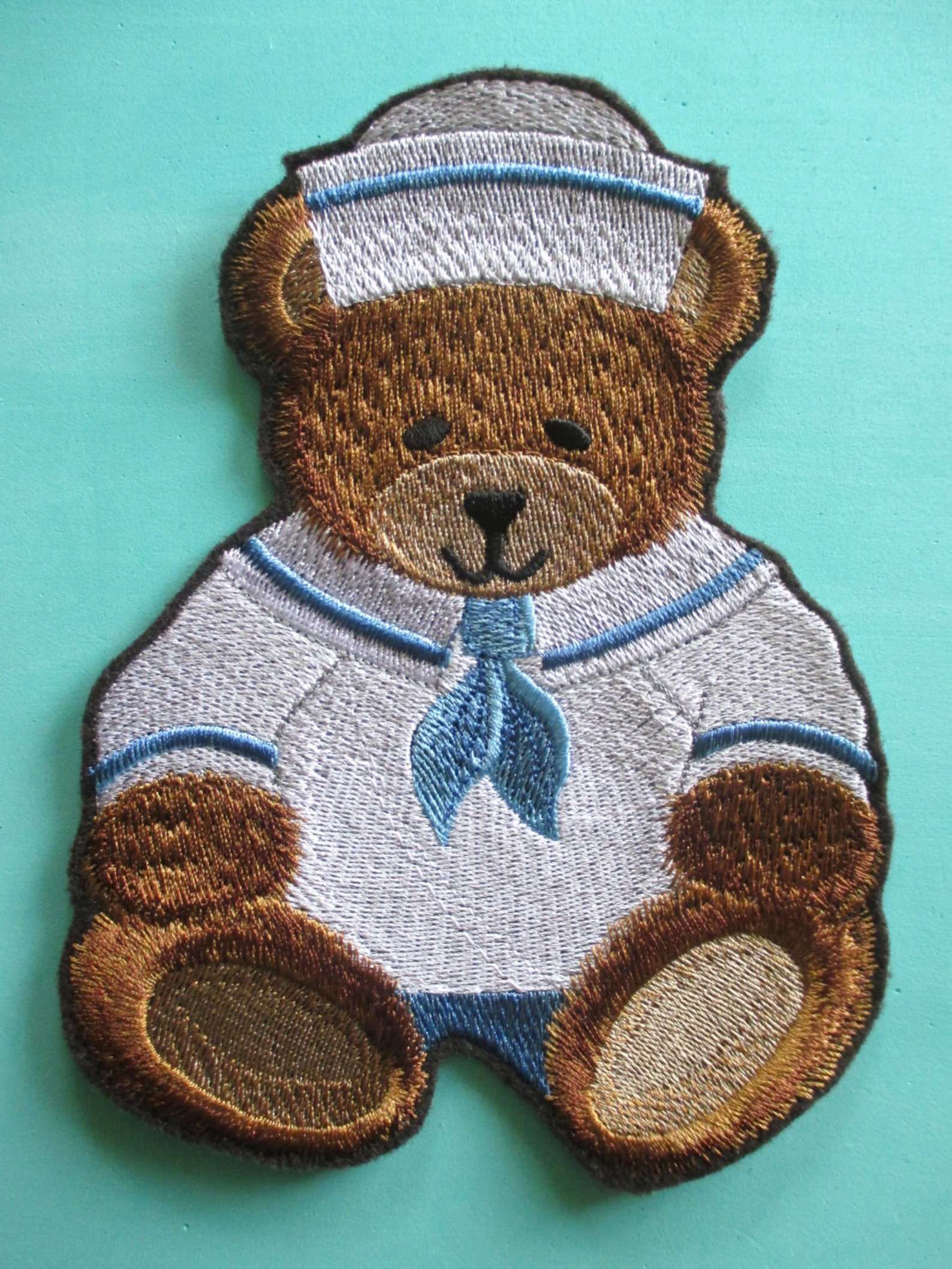 Large embroidered sailor teddy bear applique patch iron on or  etsy