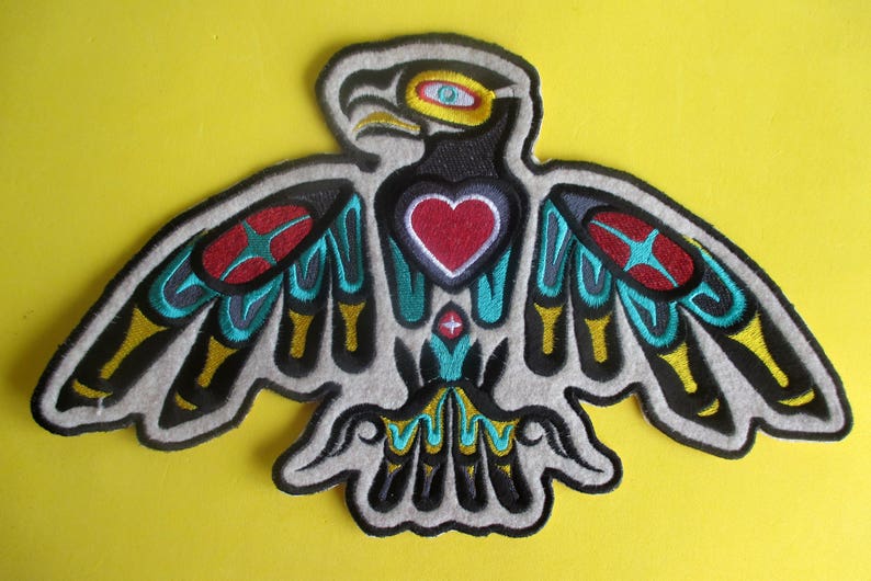 Jumbo 12 Par 7 Brodé Native American Eagle Coeur Applique Etsy