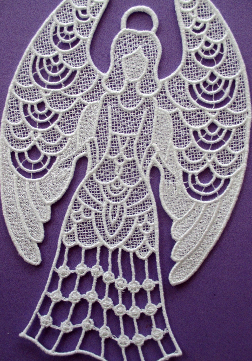 Large Embroidered Lace Angel Applique Quilting Ornaments Etsy
