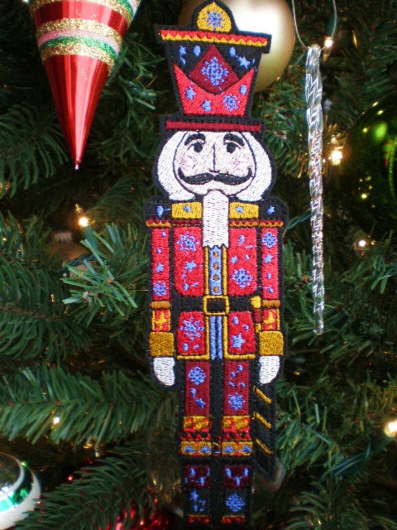 Large 10 Inch Embroidered Christmas Nutcracker Ornament Etsy