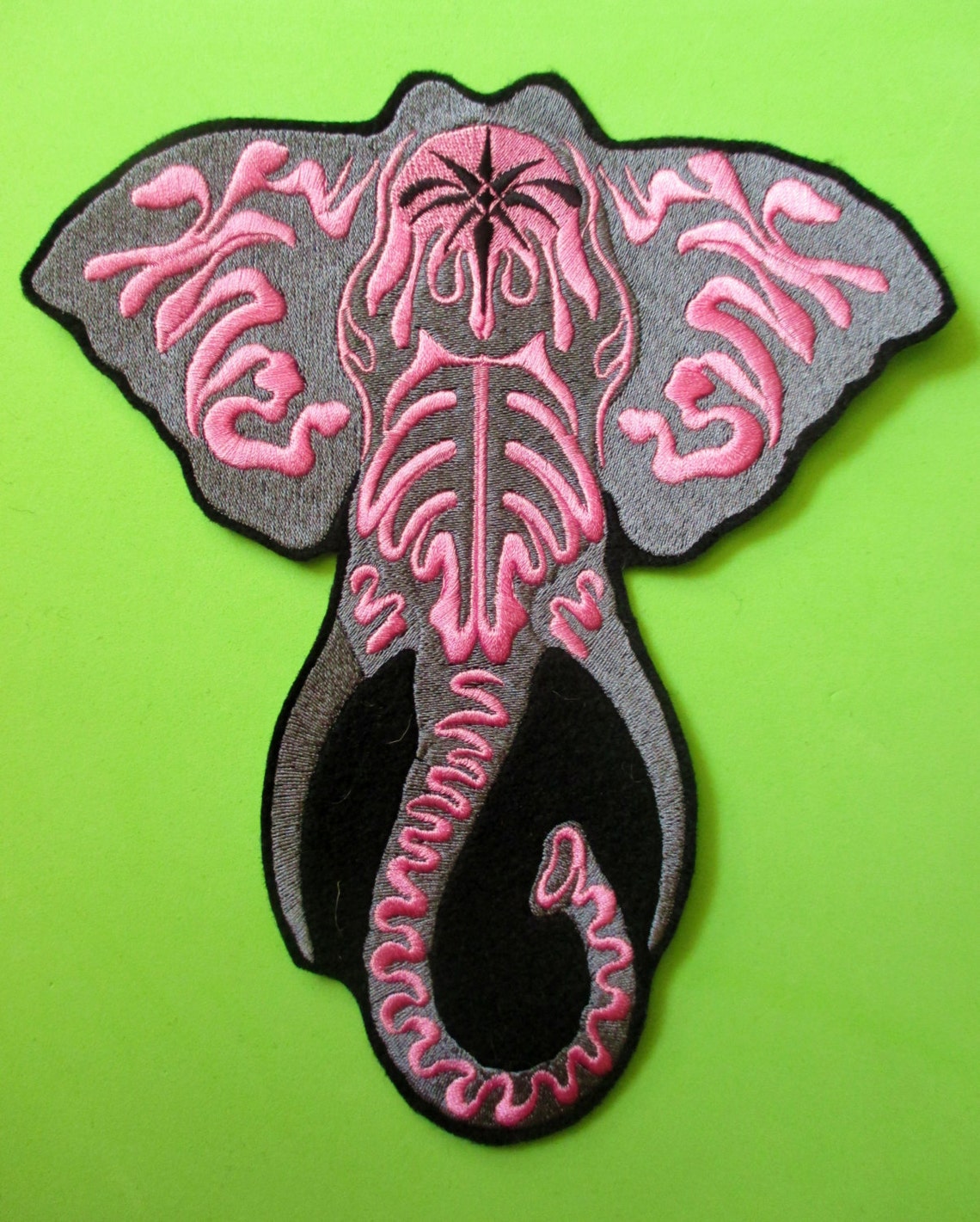 Extra Large Embroidered Elephant Applique Patch Indian Etsy