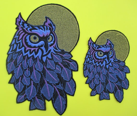 HORNED OWL Nature Birds Iron On Embroidered Applique Patch