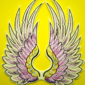 Large Embroidered Angel Wings, Fairy Wings, Wings, Iron On Applique Patch, Heavenly Patch image 5