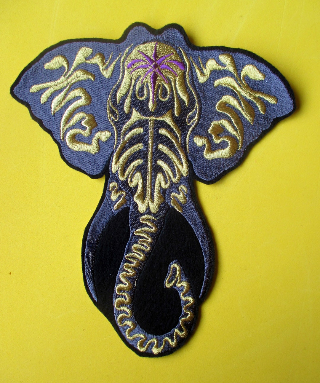 Extra Large Embroidered Elephant Applique Patch Indian Etsy