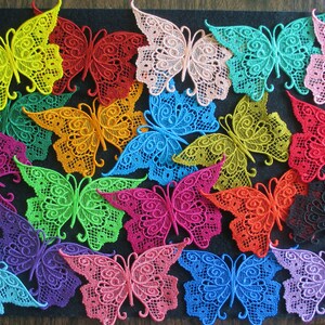 Large Embroidered Colorful Butterflies, Butterfly, All Colors, Just Ask, Embellishments, Hair Ornaments, Floral Arrangements, Crafts, Decor